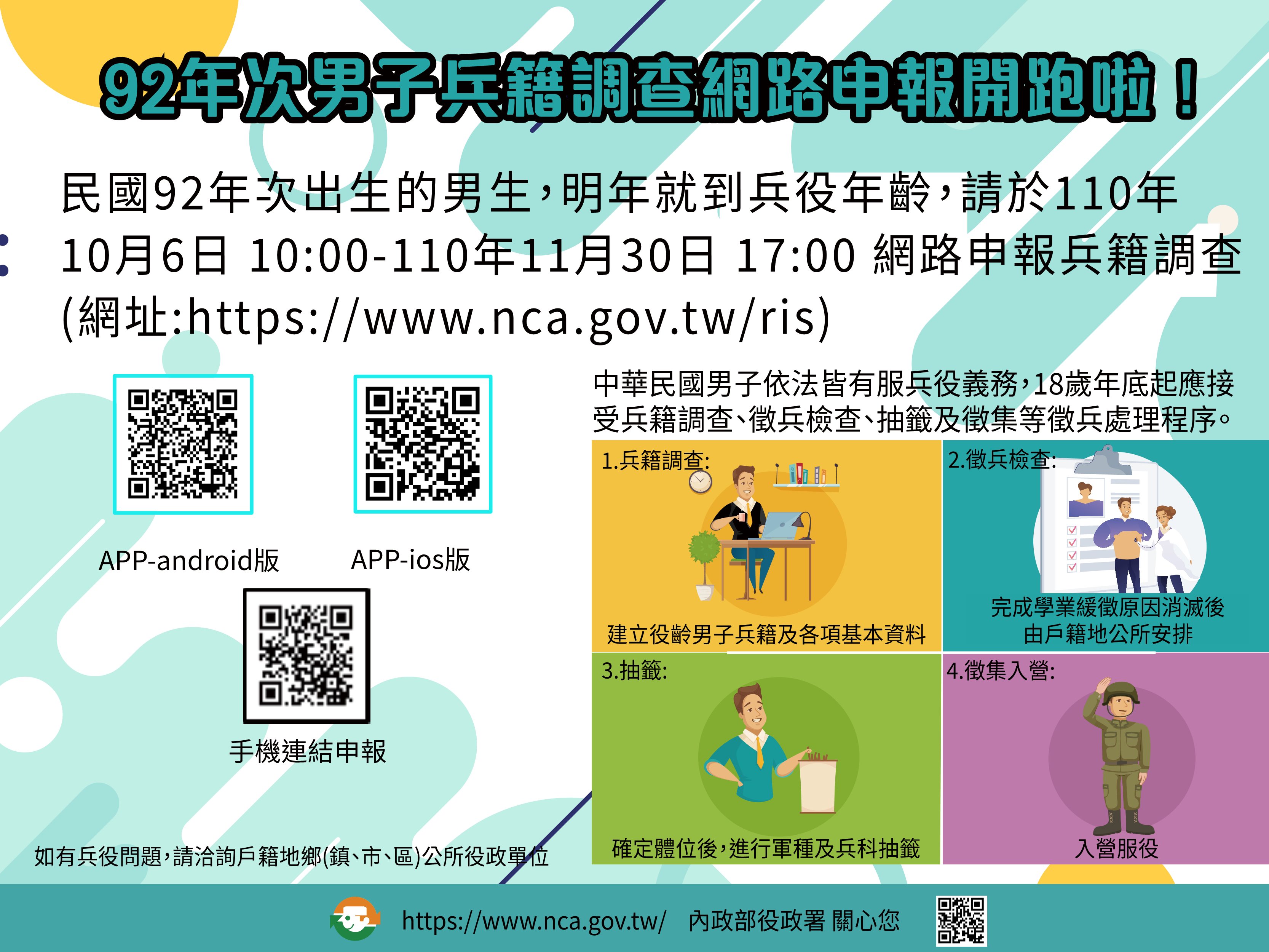 110年度92年次徵兵及齡男子兵籍調查網路申報開跑啦 卑南鄉公所全球資訊網